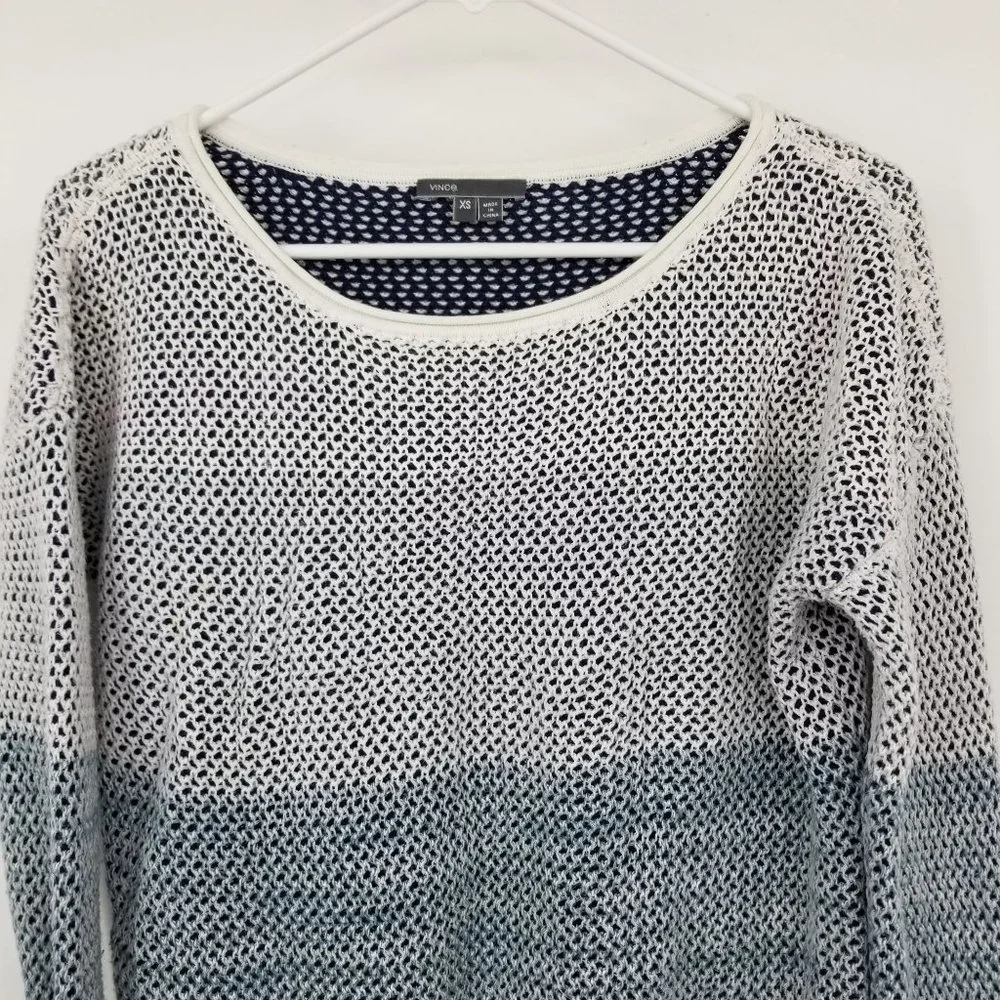Vince Blue Striped Women's Long Sleeved Pullover‎ Sweater Size XS